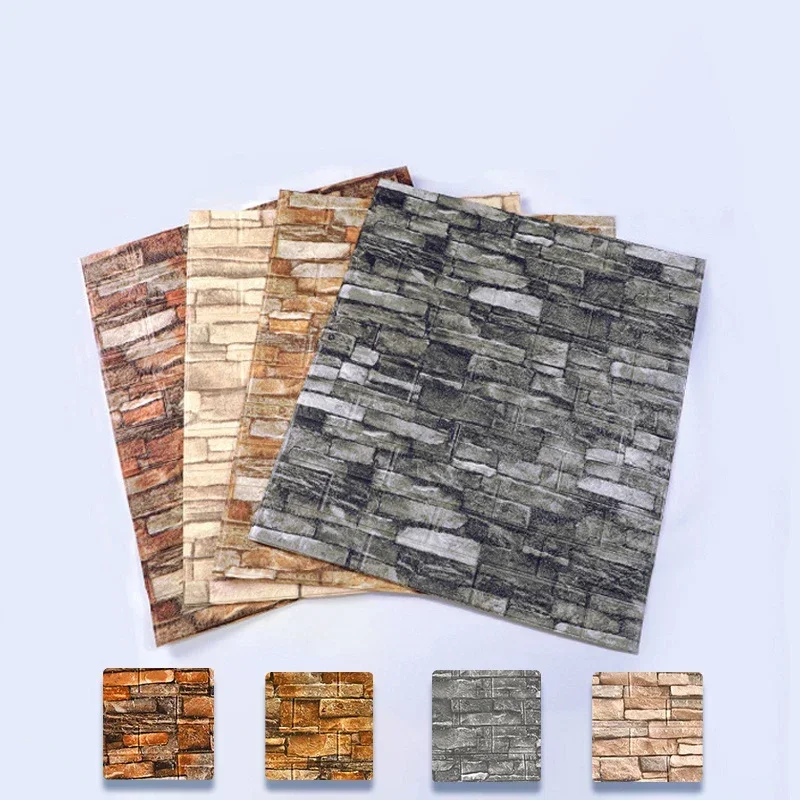 12Pcs 35*30cm High Quality 3D Foam Wall Panel Brick Retro Wallpaper Ceiling Self Adhesive Wallpanel Background  Home Decoration smart fiber optic ceiling llights app remote control starry sky effect optical fiber cable for car decoration ambient lighting