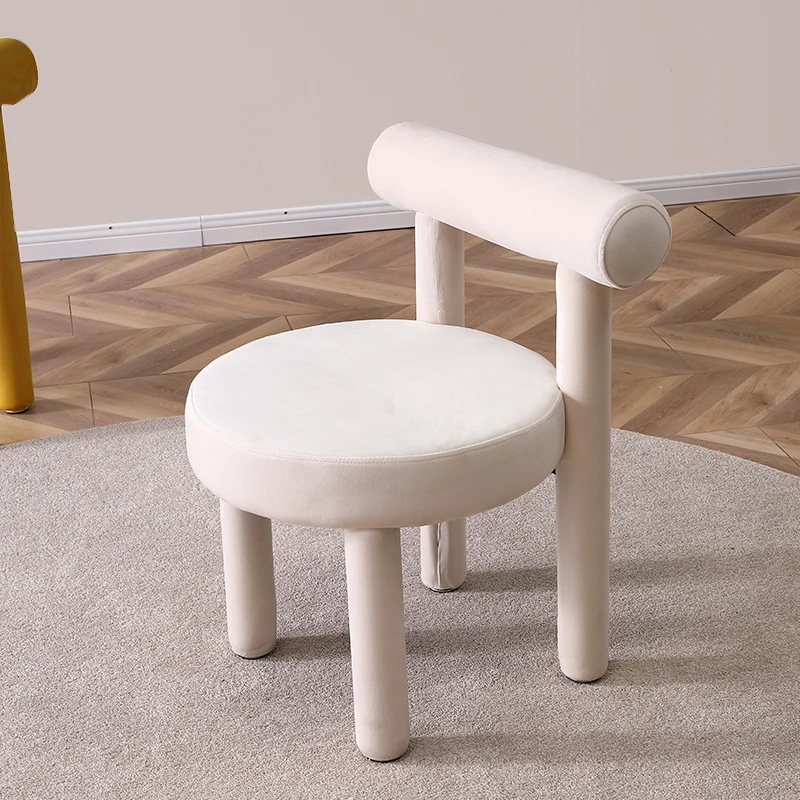 

Nordic Light Luxury Cream Style Fabric Dining Chair Modern Minimalist Living Room Leisure Chair Desk Chair