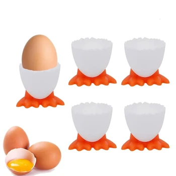 10PCS Creative Cute Egg Cup Holder Chicken Feet Egg Tray Egg Opener Separator For Fun Cutlery Kitchen Tools Gadgets Home Decor