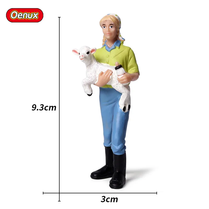 thumbnail image 1 of Animales de granja avícolas Oenux, modelo de simulación, granjero, pato, cerdo, vaca, gallina, caballo, pájaro, figuras de acción, figurita en miniatura, lindo juguete para niños, 1 of 5