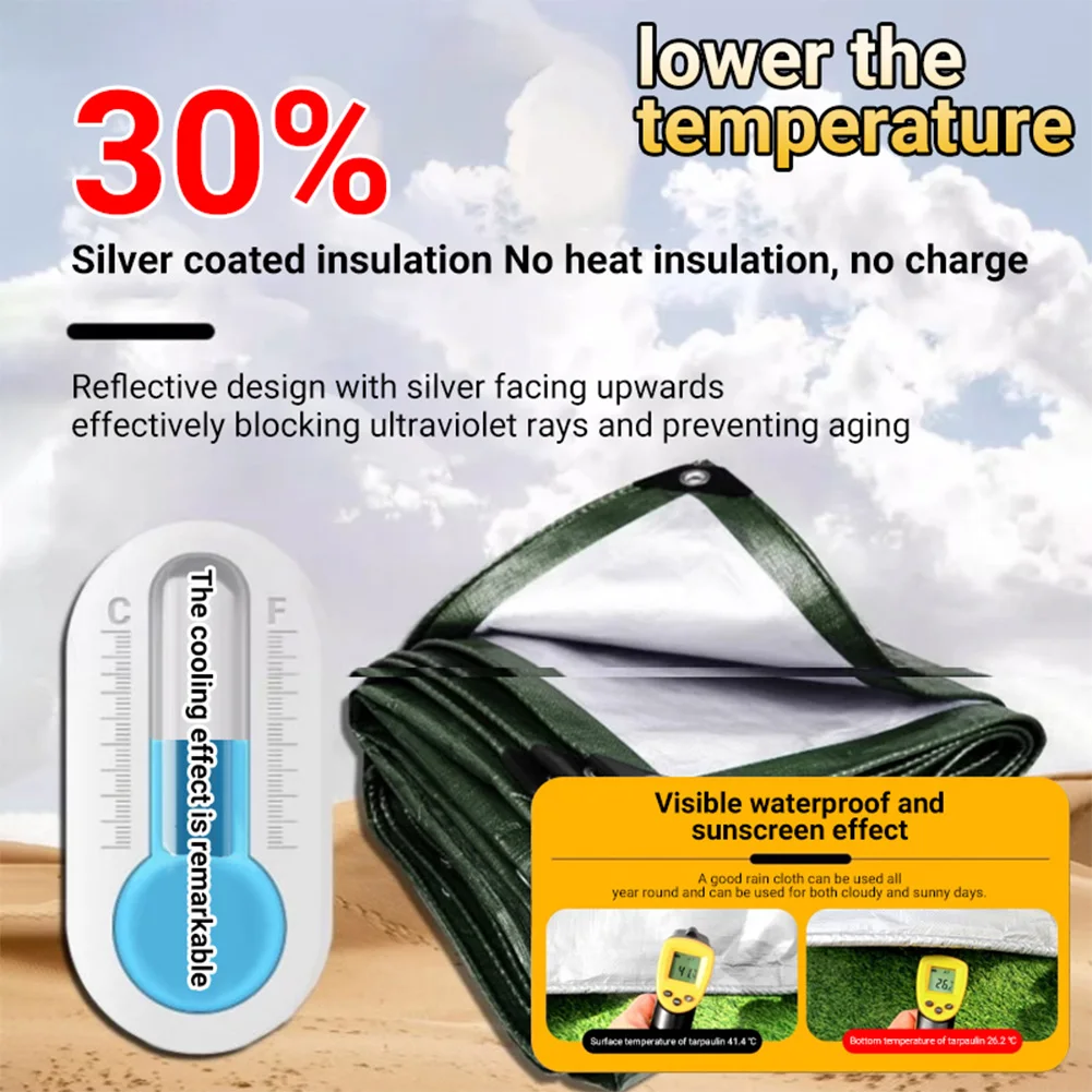 Waterproof Tarpaulin Waterproof Tarp Tarpaulin Rain Cover Multi Purpose Tarp Cover Waterproof Green Tarp 6x10/10x13/13x16 Feet Multipurpose Protective Cover All Purpose