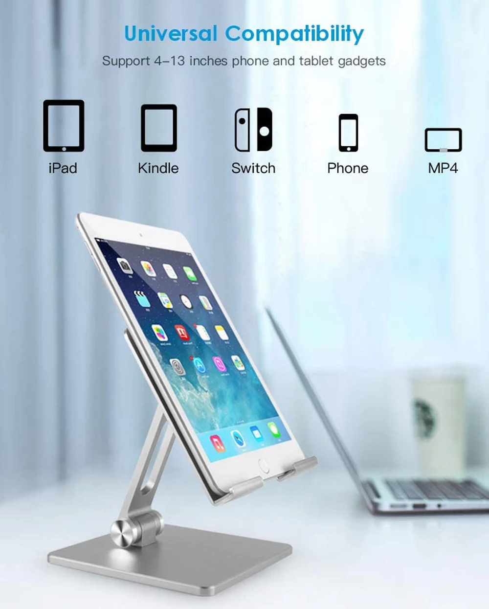 nouveau support de téléphone portable en alliage support de smartphone portable tablette bureau support de téléphone portable en métal pour ipad iphone