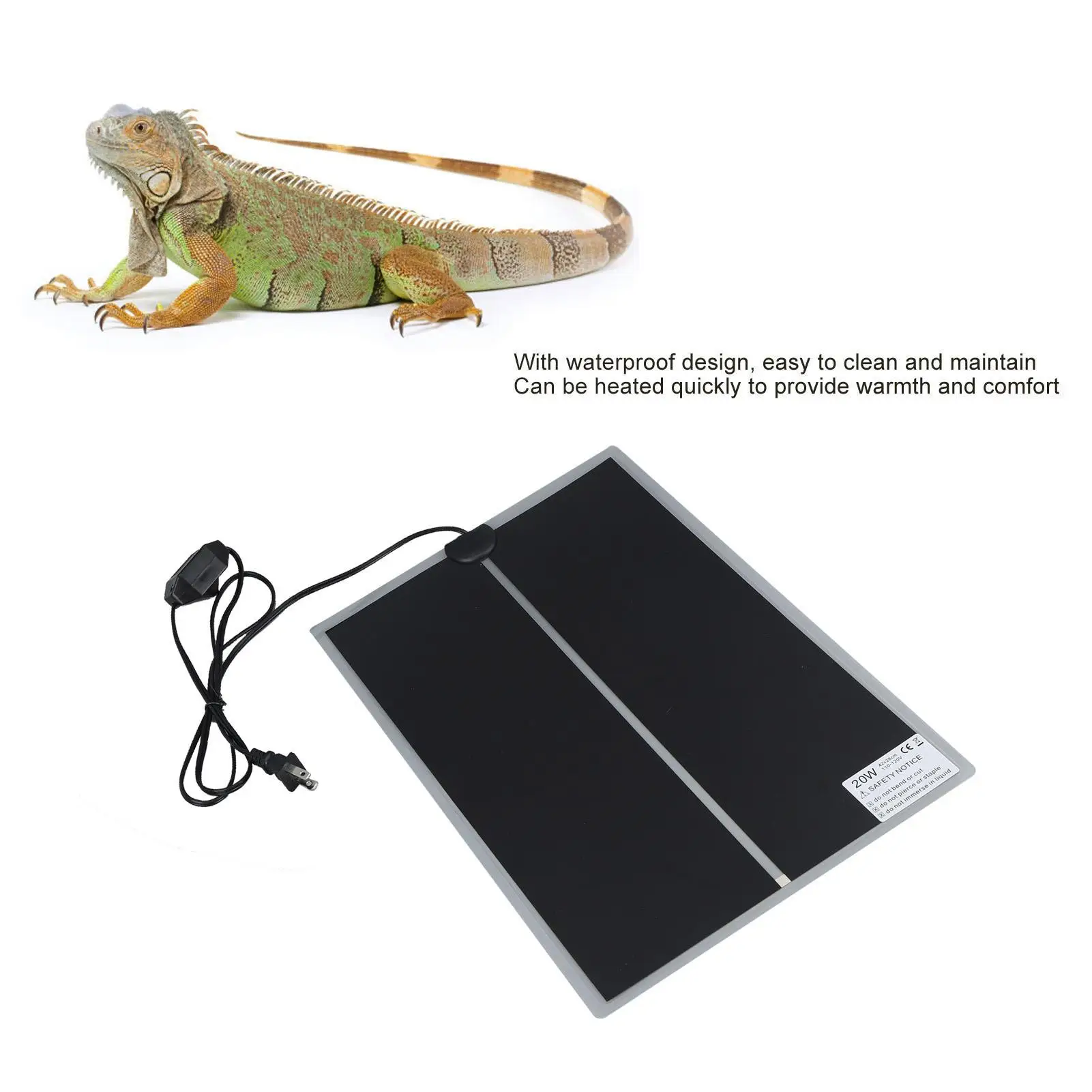 Reptile Terrarium Heat Pad US Plug 110-120V Waterproof Adjustable Temperature - Rapid Heating for home - Reliable Heat Source 5