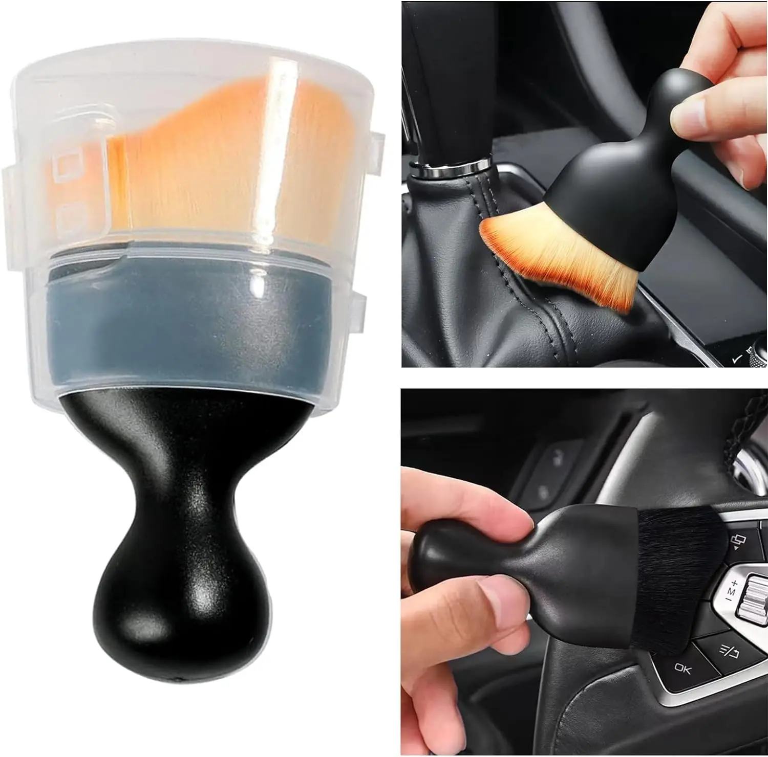 

Car Air Vent Cleaning Soft Brush with Casing Car Interior Cleaning Tool Artificial Car Brush Car Crevice Dusting Car Detailing