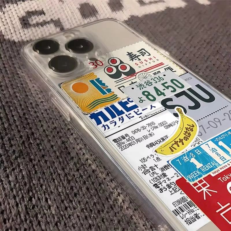 Japanese Style Ticket Sushi Phone Case - Unique Design Protective Cover