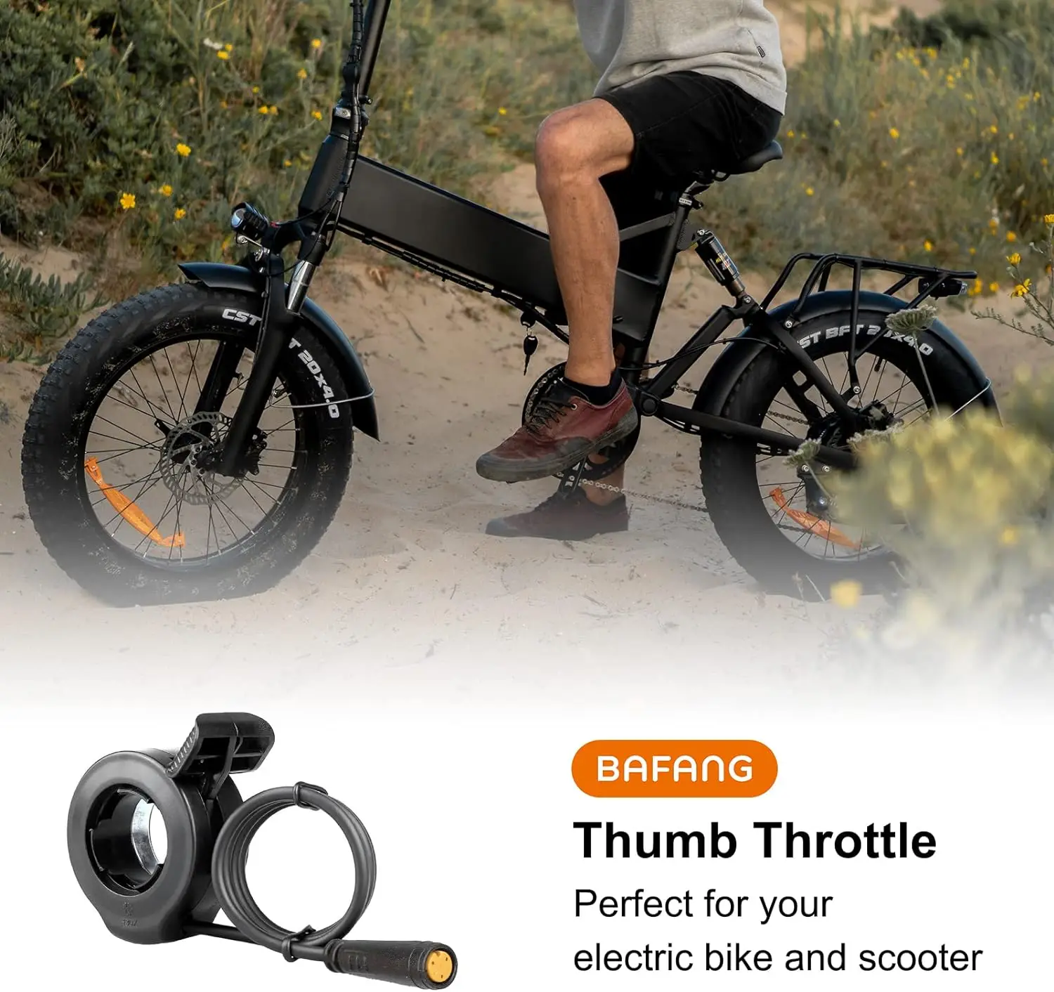 Description Picture 4 of itemBAFANG Thumb Throttle for Motor Kit : Compatible Mid Drive Electric Bike Conversion Kit Waterproof 3PIN Female Thumb Throttle