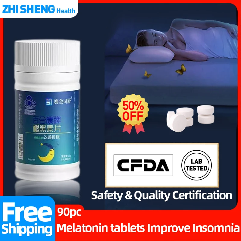 Melatonin Capsules Sleeping Pills Insomnia Treatment Help Improve Deep
