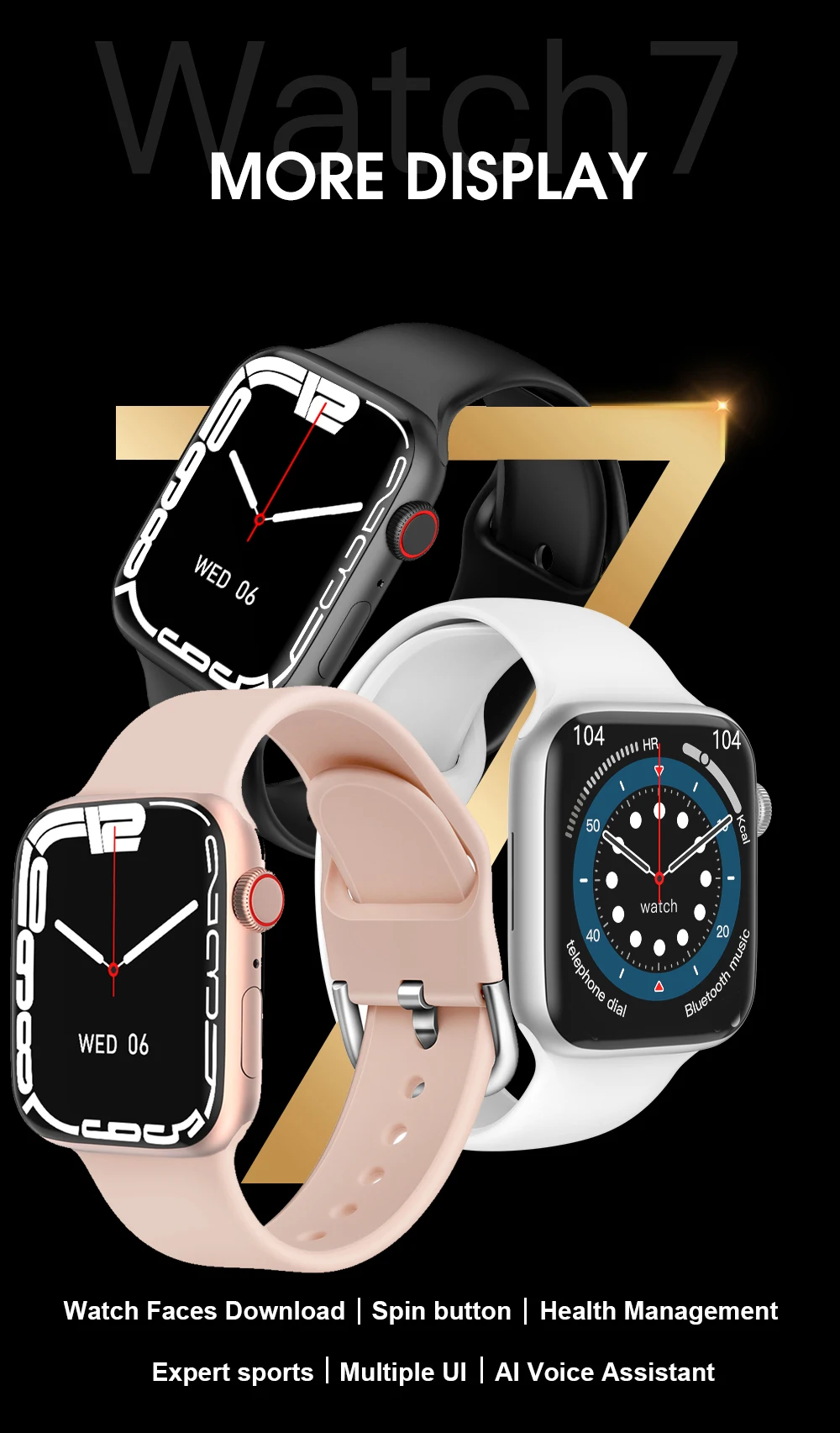 2022 IWO Series 7 Smart Watch W27 Bluetooth Call ECG Heart Rate Monitor Waterproof PK W26 W37 HW22 Smartwatch For Apple&Android