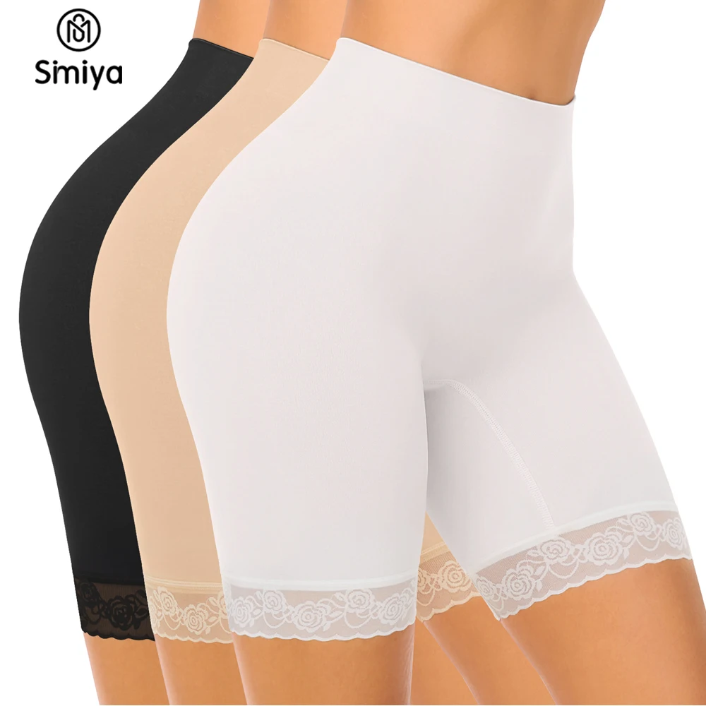 

3PCS Anti Chafing Shorts Lace Slip Shorts Chub Rub Shorts Comfortable Seamless Long Briefs Safety Pants for Under Dresses Skirts
