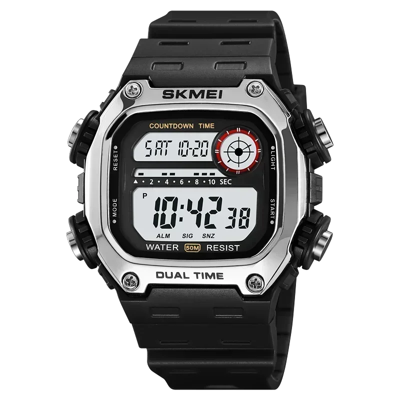 SKMEI 2126 Spor Saatler Erkekler için Su Geçirmez Kronometre Alarm LED Ekran Dijital Geri Sayım Erkek Kol Saati Saat montre homme
