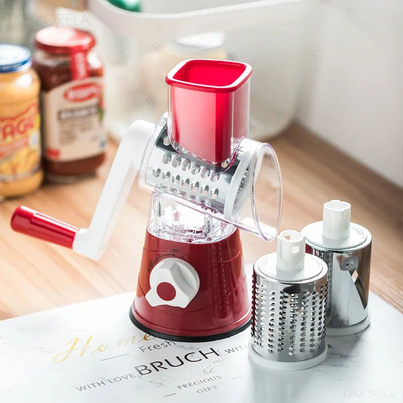 3 in 1 Multifunctional Vegetable Cutter Kitchen Tool Rotary Grating Slicing Shredder Hand-cranked Potato Shredded Kichen Tools