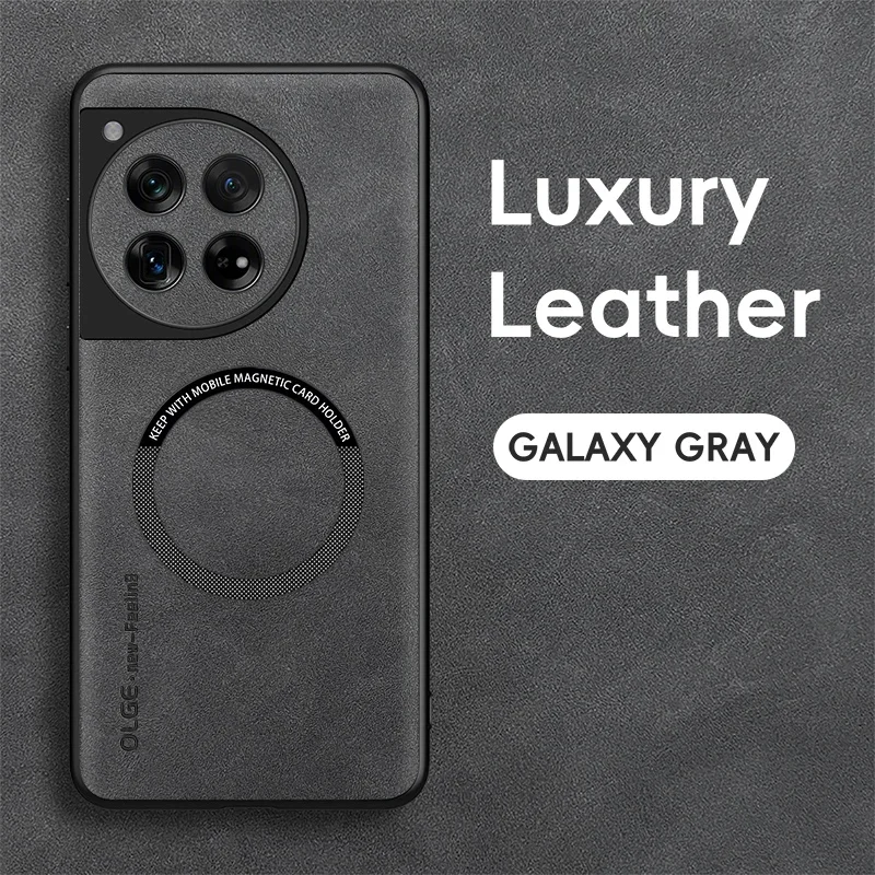 Magnetic Retro Leather Soft Phone Case with Wireless Charging Capability