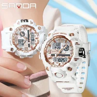 SANDA G-Style Ladies Watches Waterproof Outdoor Casual Clock Sports Military Women Watch Quartz Digital Dual-display Wristwatch 1