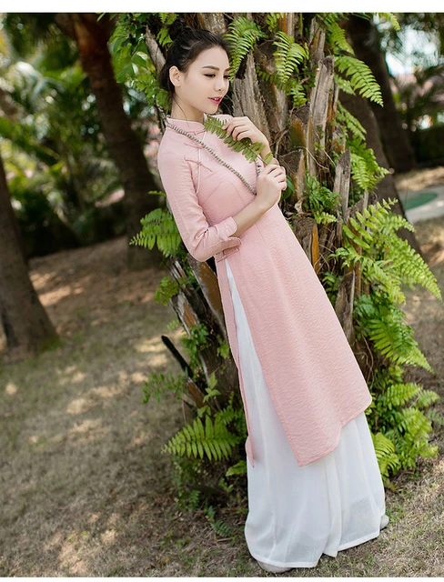 Oriental Style Ao Dai Vietnam Traditional Clothing Dress For Women