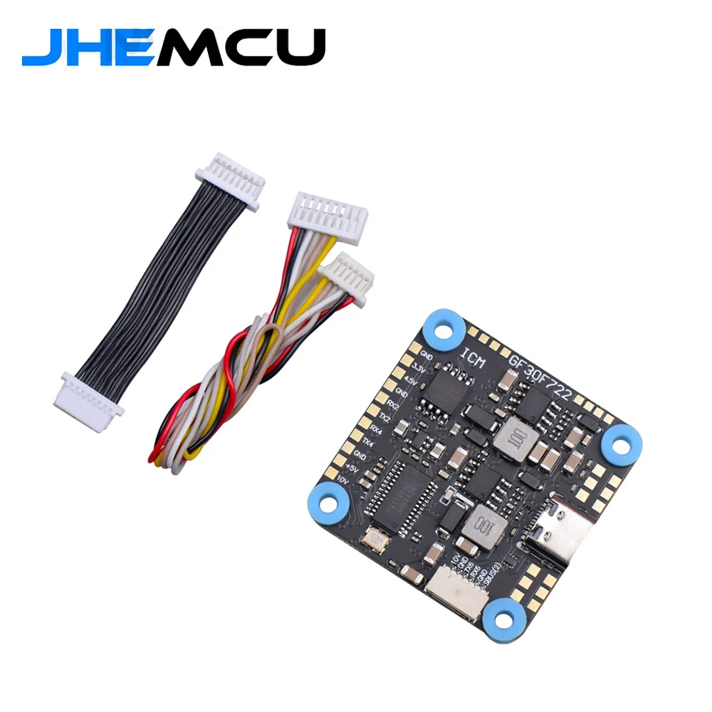 

JHEMCU GF30F722-ICM F722 Baro OSD 5V 10V Dual BEC Flight Controller 3-8S 30X30mm for FPV Freestyle HD Drones DIY Parts