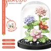 Flower Bouquet Bonsai Building Blocks Artificial Plastic Plant Dust Cover Micro Model Home Decoration Toy For Kid Birthday Gift 6