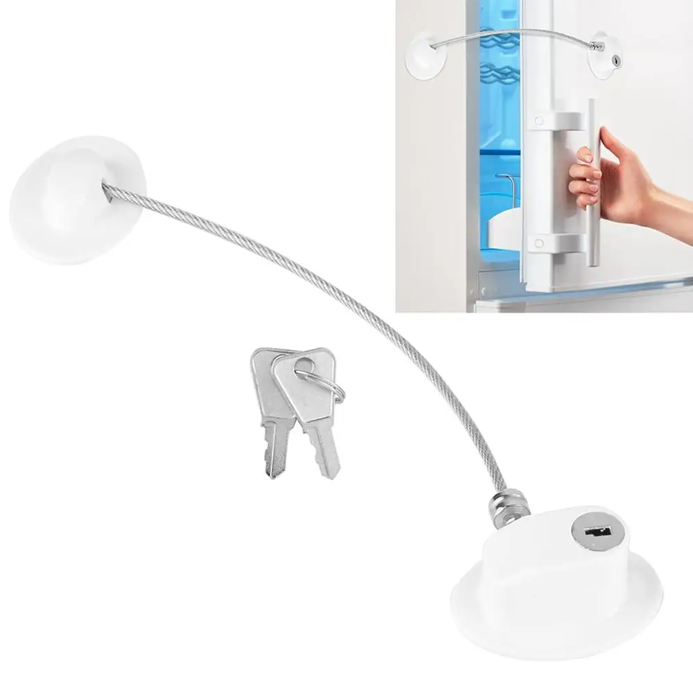 White 1pc Baby Safety Locks Baby Child Safety Window Refrigerator Opening Security Cable Door Lock
