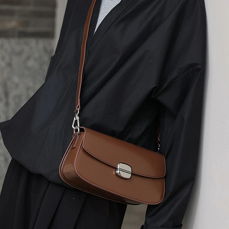 Toptrends 3 Layers Genuine Leather Small Shoulder Bags For Women 2025 Luxury Designer Crossbody Purses Saddle Ladies Handbags 4