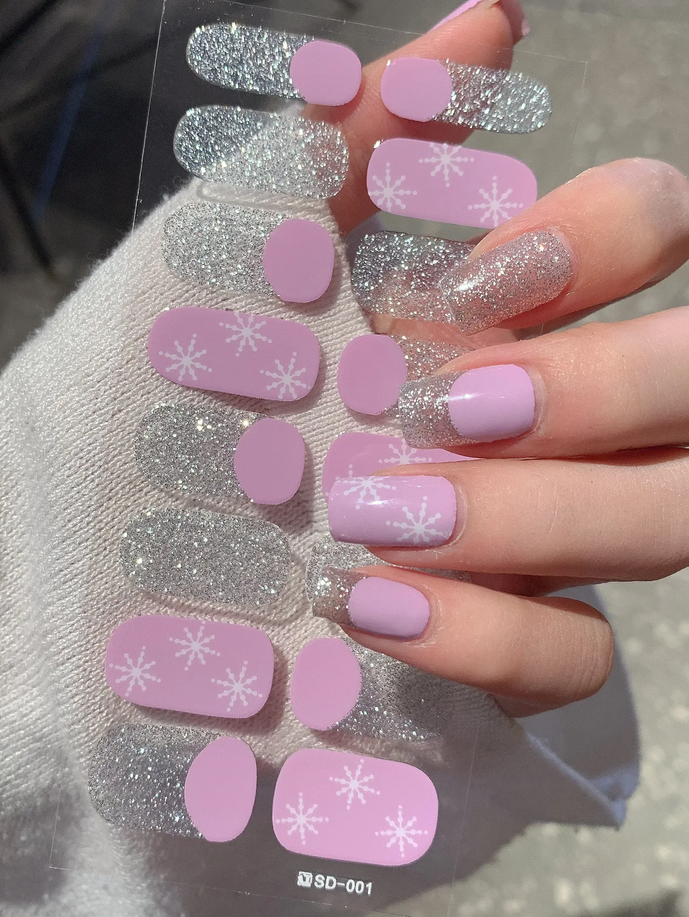 16Tips Christmas Gel Nail Stickers Durable Materials Nail Decal Not Easy To Fall Off Popular Art