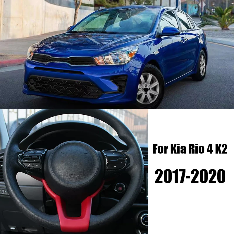 For Kia Rio 4 K2 2017 2018 2019 Steering wheel decorative sticker ABS ...