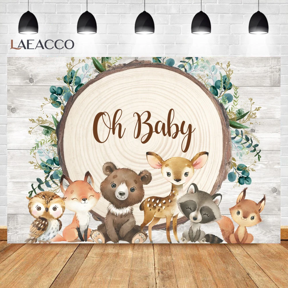 Baby Shower Backdrops For Photography Safari Fox Deer Tent Flowers Baptism Party Photo Background Photostudio photo backdrop
