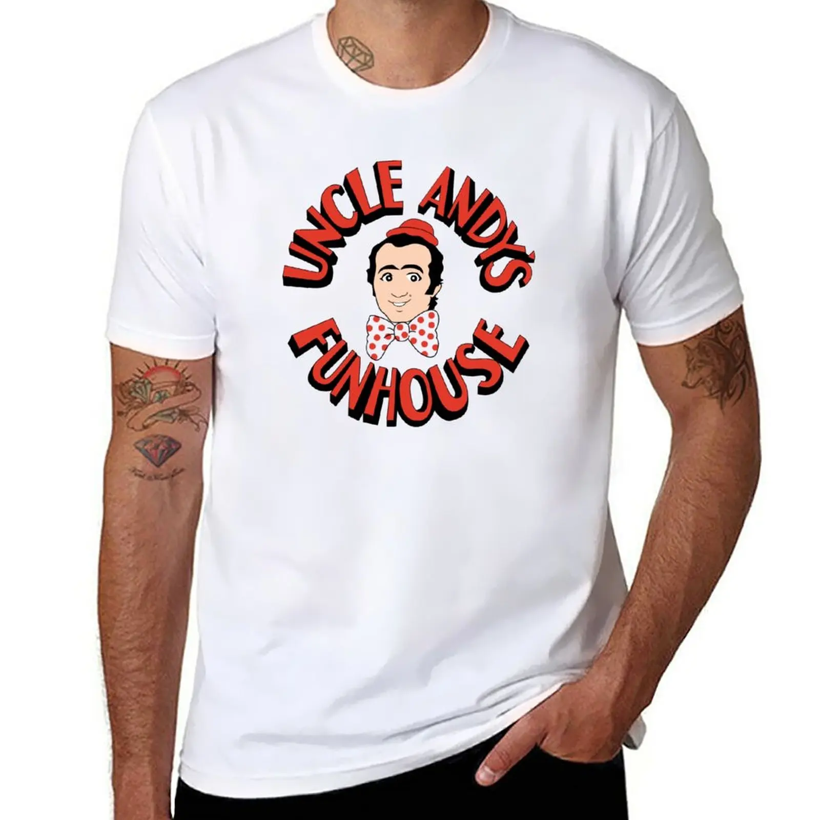 

New Uncle Andy's Funhouse T-Shirt tops korean fashion summer top T-shirt men