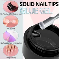 5ml Soft Nail Tips Gel For Press On False Nails Solid Sticker Adhesive Nail Gel UV Bond Rhinestone Fake Tips Extension Nail Glue 1