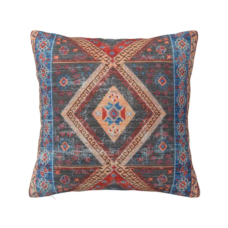 

Oriental Moroccan Artwork Farmhouse Rustic Style Throw Pillow for Sofa Bohemian Boho Modern Cushion Cover Square Pillowcase