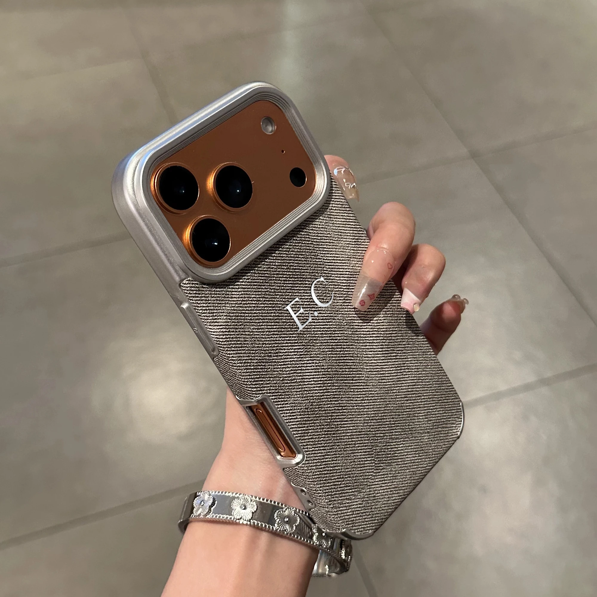 Custom Name Luxury Plating Cowboy Pattern Faux Leather Case for thumbnail 3