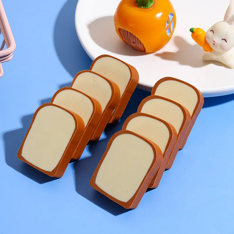 Set di 4 Gomme da Cancellare a Forma di Toast Kawaii, Kit in Gomma Morbida per Disegno Artistico, Cancelleria Carina per Scuola, Regali Creativi per Studenti e Bambini - immagine 6