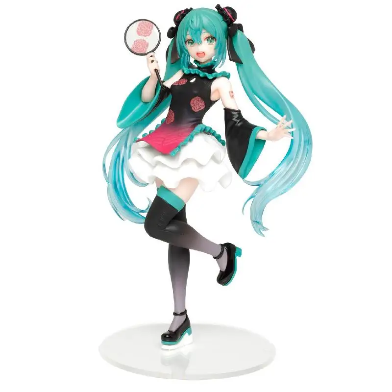 

Japanese Games Hatsune Miku Cheongsam Skirt Design Pvc Model Action Figure Desktop Ornaments Decorations Toy Gifts