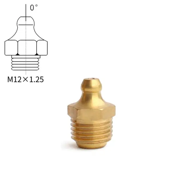 10pc Butter Gun Fittings M12 Male Thread Grease Zerk Nipple Oil Mouth