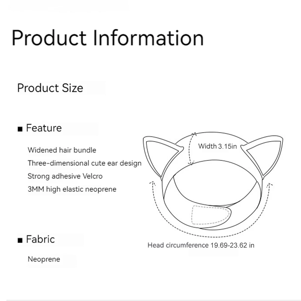 Cat Ears 3mm Neoprene Diving Headband Adjustable Hair Protection Band Cartoon Diving Hood Wetsuit Hood for Scuba Diving