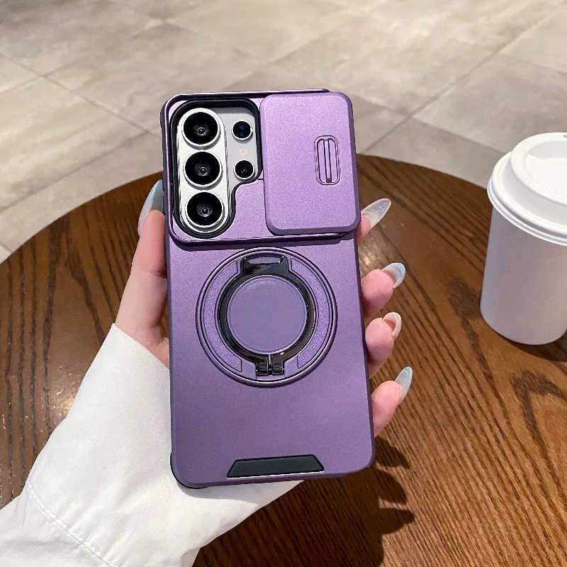 Ultimate Slide Camera Protect Armor Shockproof Phone Case with Magnetic Holder