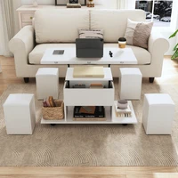 Table basse multifonctionnelle élégante avec bureau ouvrable pour façonner 2 tables et grande capacité pour le salon moderne 5