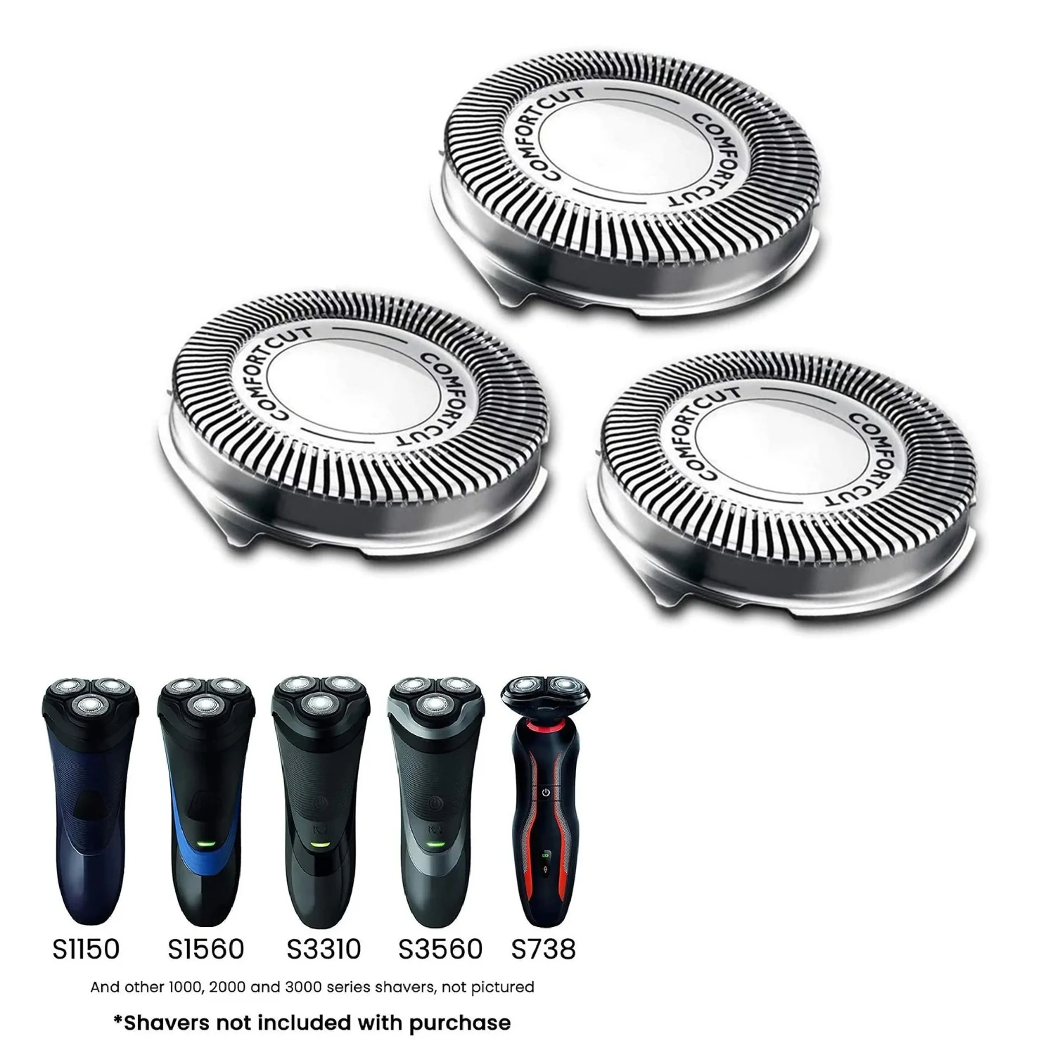 3/6/9個のSH30交換用カミソリ刃ヘッド、フィリップスシリーズ1000 2000 3000 S738 SH50 S510 S51 交換用カミソリ刃 ヘッド、Philipsシリーズ1000 2000 3000 5000 S738 SH50 S510 S511 S51 3/6/9個の  SH30交換用カミソリ刃ヘッド、フィリップスシリーズ1000 2000 3000 S738 ... フィリップスシリーズ3000、2000、1000、S738、S1560の交換用カミソリ刃に対応(6pc-sh30)