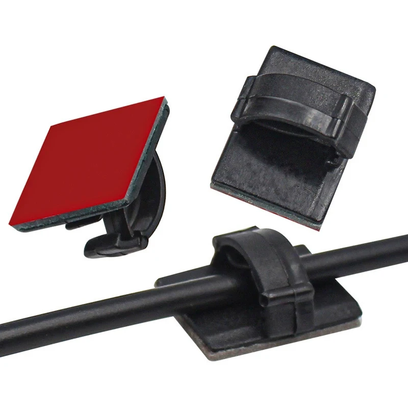 WCC-2 Cable Clamp Self Adhesive Wire Clip Tie Fixer 10/50/100pcs Desk Line Holder Organizer Fastener