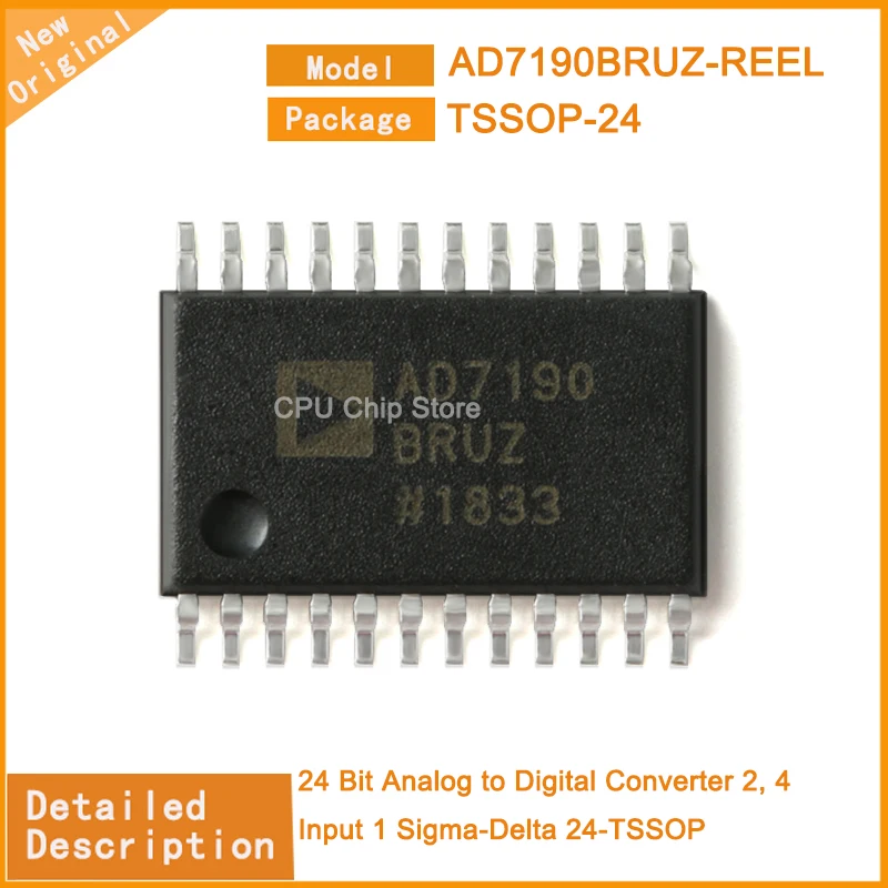 5 Pz/Lotto Nuovo Ad7190Bruz-Reel Ad7190Bruz Convertitore Da Analogico A Digitale A 24 Bit 2, 4 Ingressi 1 Sigma-Delta 24-Tssop