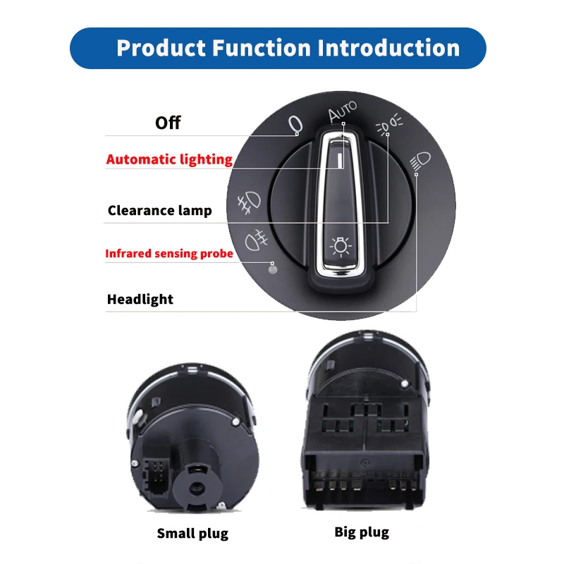 Headlight Switch sensor Accessories For VW Beetle Passat B5 B7 Transporter T5 Tiguan jetta MK6 Golf 4 6