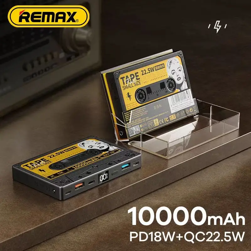 Remax-Power-Bank-10000mAh-Retro-Tape-Power-Bank-QC-Fast-Charging-USB ...