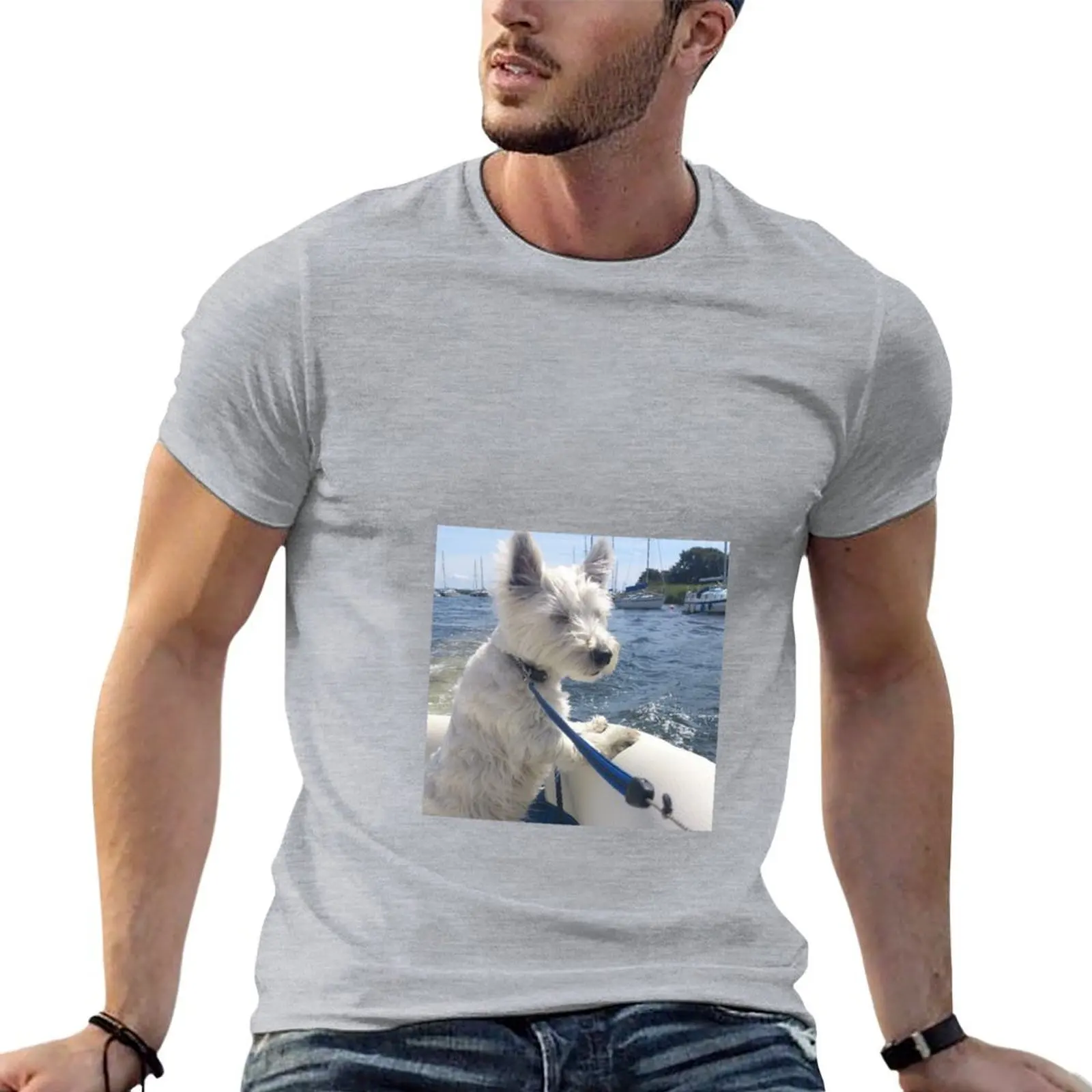 

Westie sailing T-shirt kawaii clothes funnys blacks mens big and tall t shirts