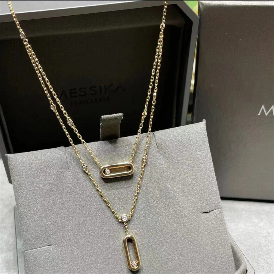 عقد مطلي ذهب مشبك ورق