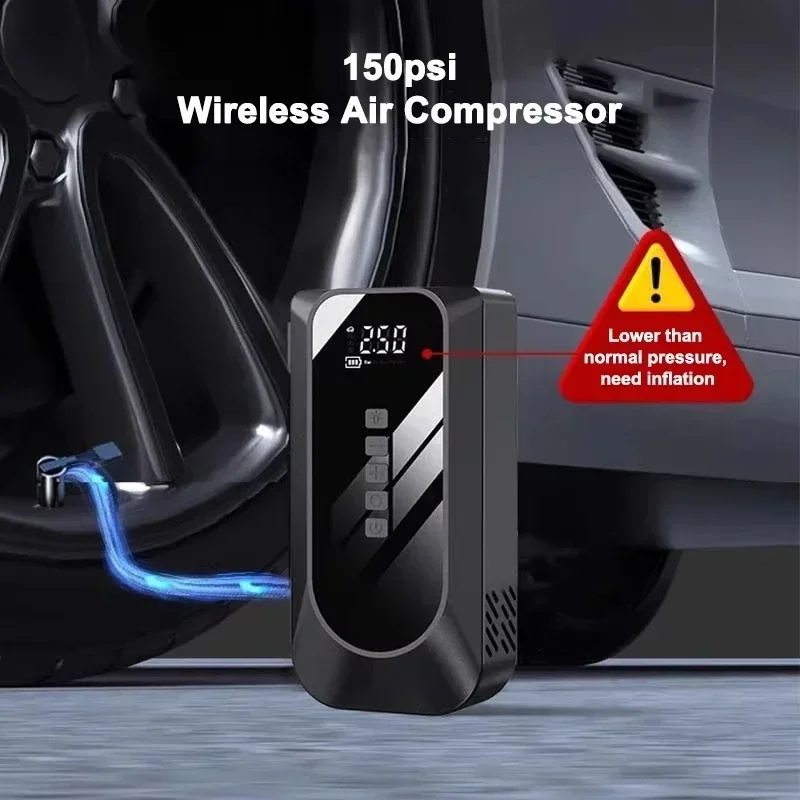 2000A Car Jump Starter Air Pump Multi-Function 4 In 1 Air Compressor Power Bank Car Battery Starter Starting Auto Tyre Inflator