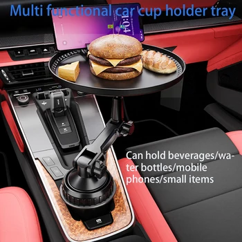 Supporto per cellulare da auto con vassoio portaoggetti, piccolo piatto da viaggio per auto, adatto per sedili anteriori e posteriori, tavolino da caffè, porta cibo
