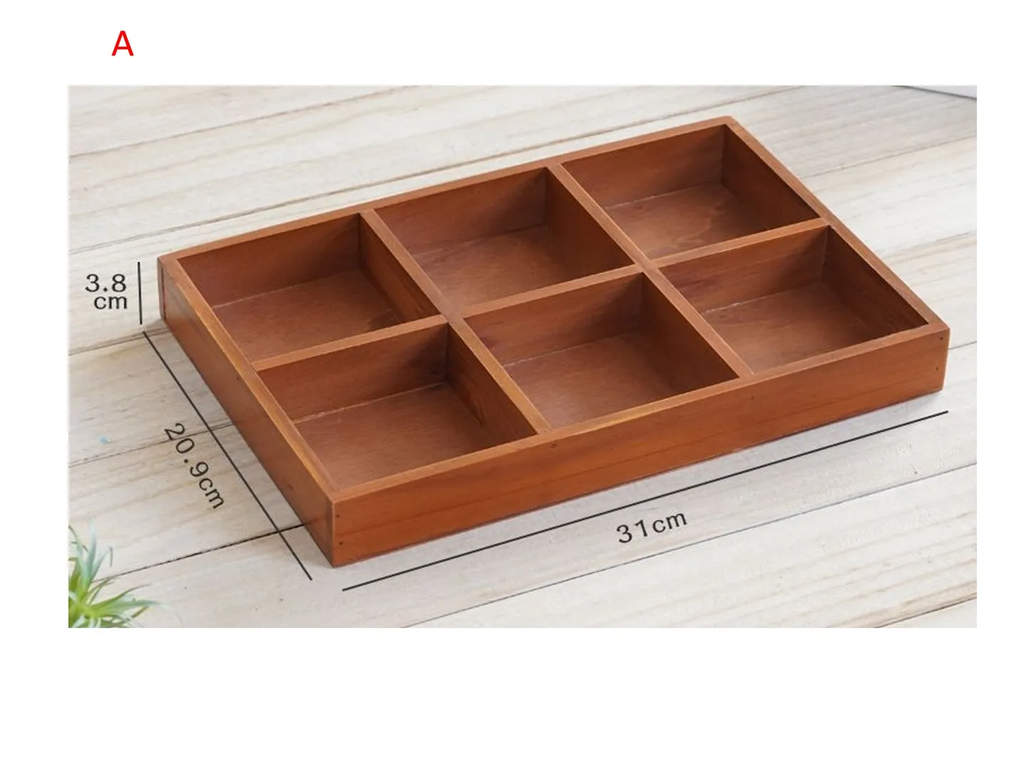 Wooden Desktop Organizer and Sorting Tray Cosmetic Storage Wooden Box Multi-Compartment Display Case for Jewelry