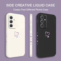 Purple Heart Case For Samsung A54 A34 A24 A14 A15 A25 A35 A55 A04 A04S A04E A73 A53 A33 A23 A13 A03 A72 A52 A52S A32 A22 4G 5G 2