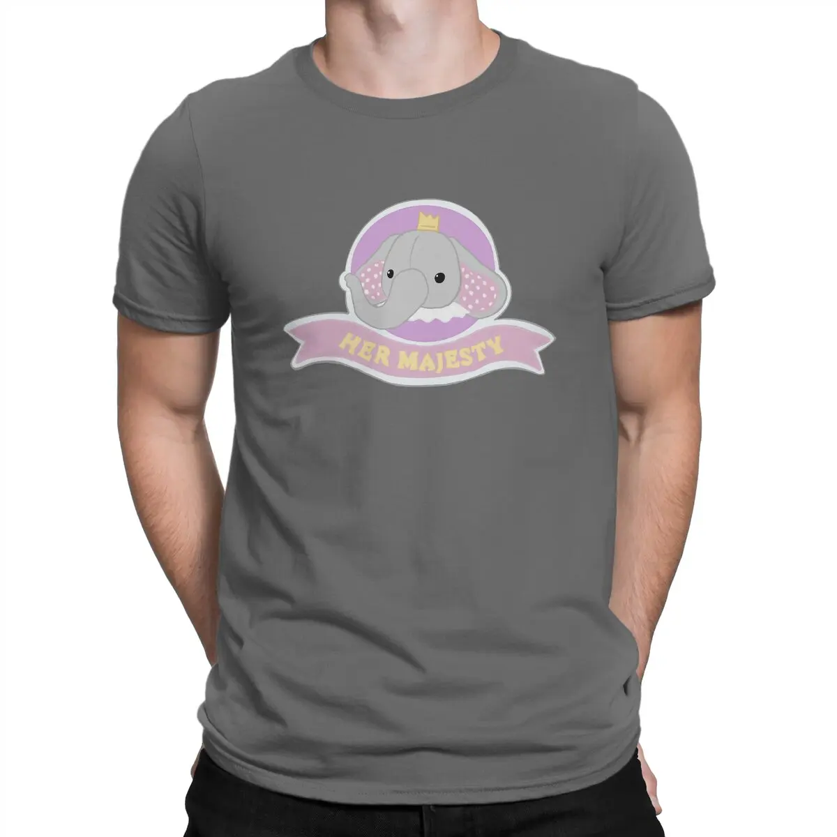 thumbnail image 1 of Camiseta de "It Takes Two", la más nueva para hombre, camiseta de cuello redondo "Su Majestad Cutie el Elefante", ropa de regalo distintiva, ropa urbana, 1 of 7