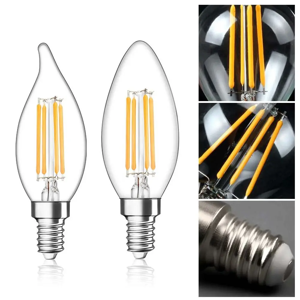 

New Incandescent Warm white Bulbs LED light bulb 4W 6W light bulb e14 C35