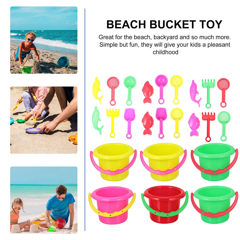 8 Sets Beach Bucket Outdoor Play Toys Kids Sand Digging Plastic Child Playing 6