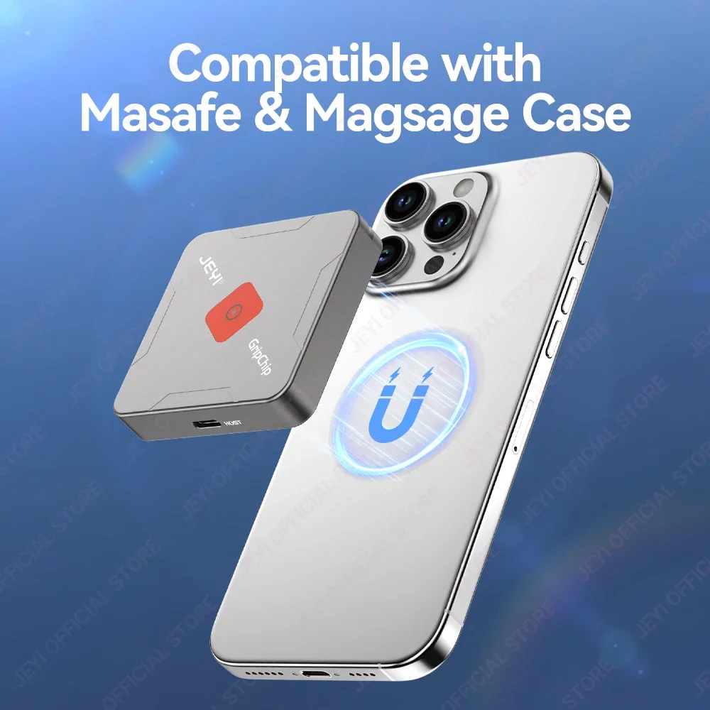 SSD Enclosure JEYI Magnetic M.2 2230 SSD Enclosure with Magsafe for iPhone 16/15 ProRes 8K/4K HD Screen Share USB 10Gbps 100W PD Charging